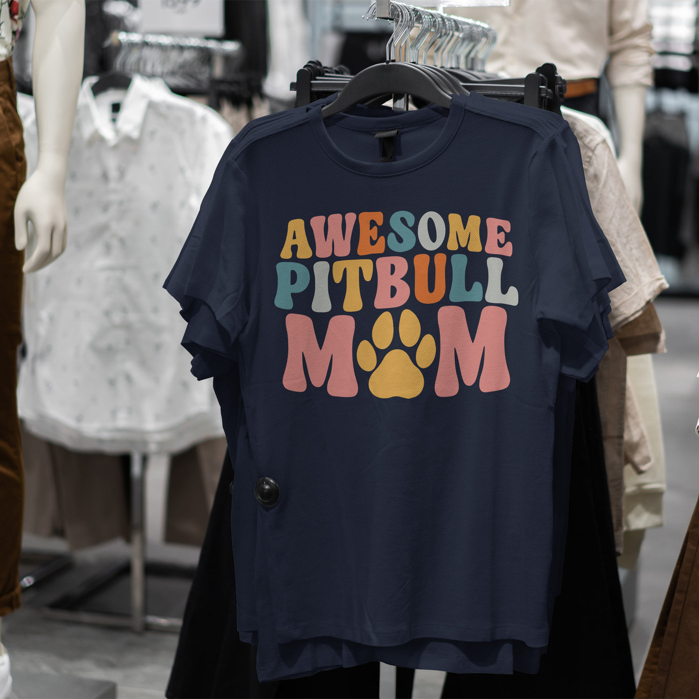 Awesome Pitbull Mom T-Shirt