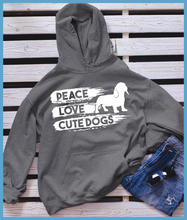 Load image into Gallery viewer, Peace Love Cute Dogs Hoodie
