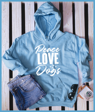 Load image into Gallery viewer, Peace Love Dogs Hoodie
