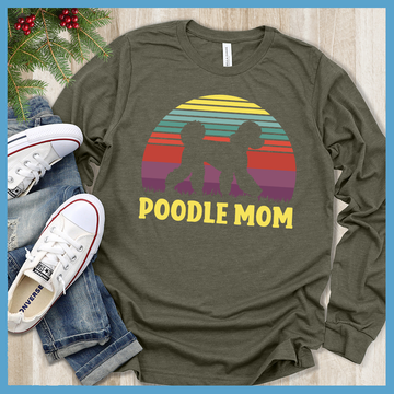 Retro Sunset Poodle Long Sleeves