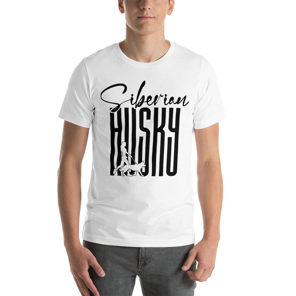Siberrian Husky Dog Walking T-Shirt
