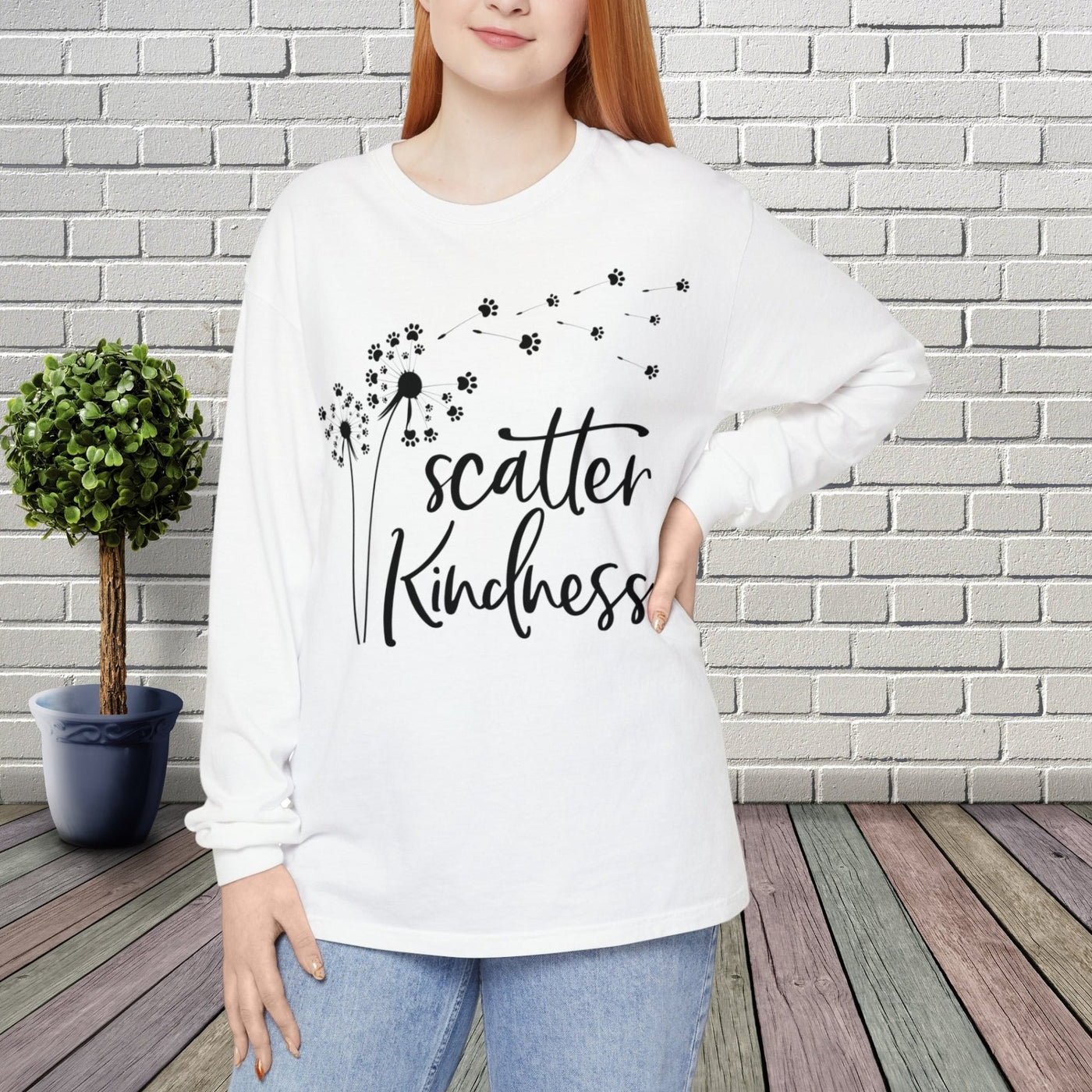 Scatter Kindness Paw Version Long Sleeves - Rocking The Dog Mom Life