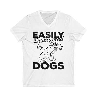 Easily Distracted By Dogs Version 1 V-Neck