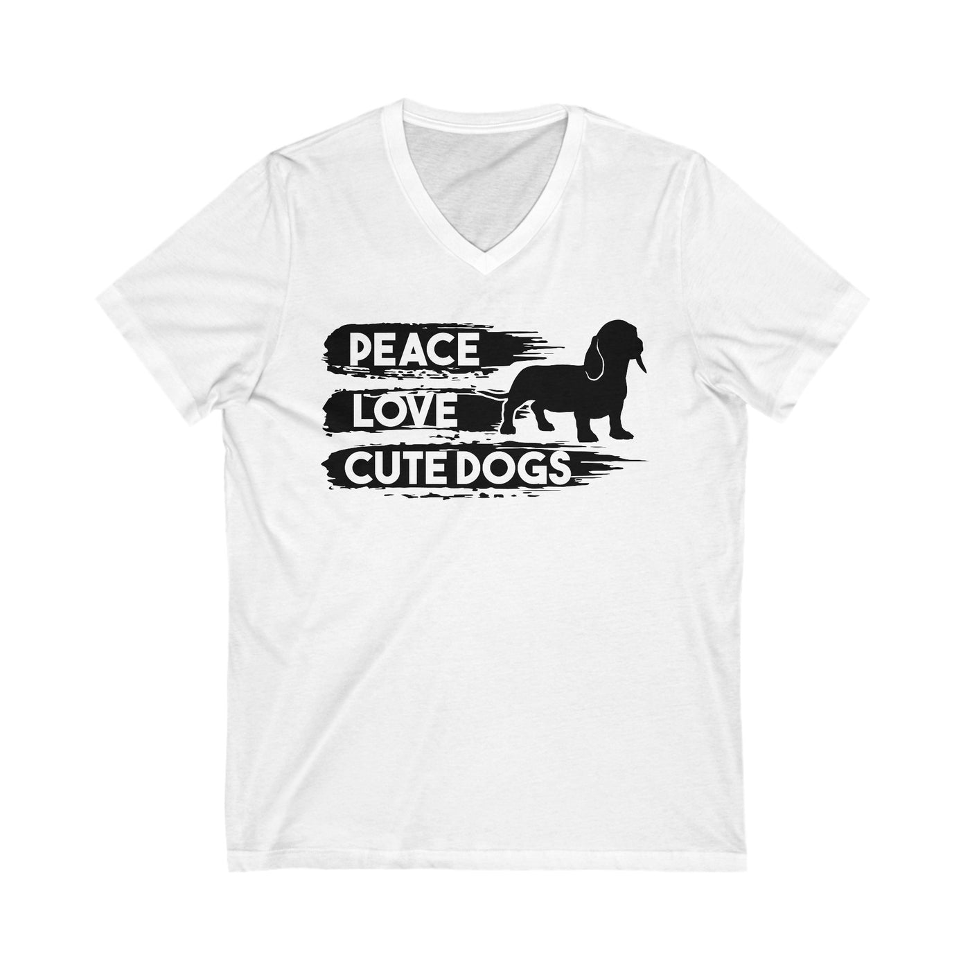Peace Love Cute Dogs V-Neck