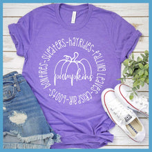 Load image into Gallery viewer, Fall Words Pumpkins T-Shirt - Rocking The Dog Mom Life

