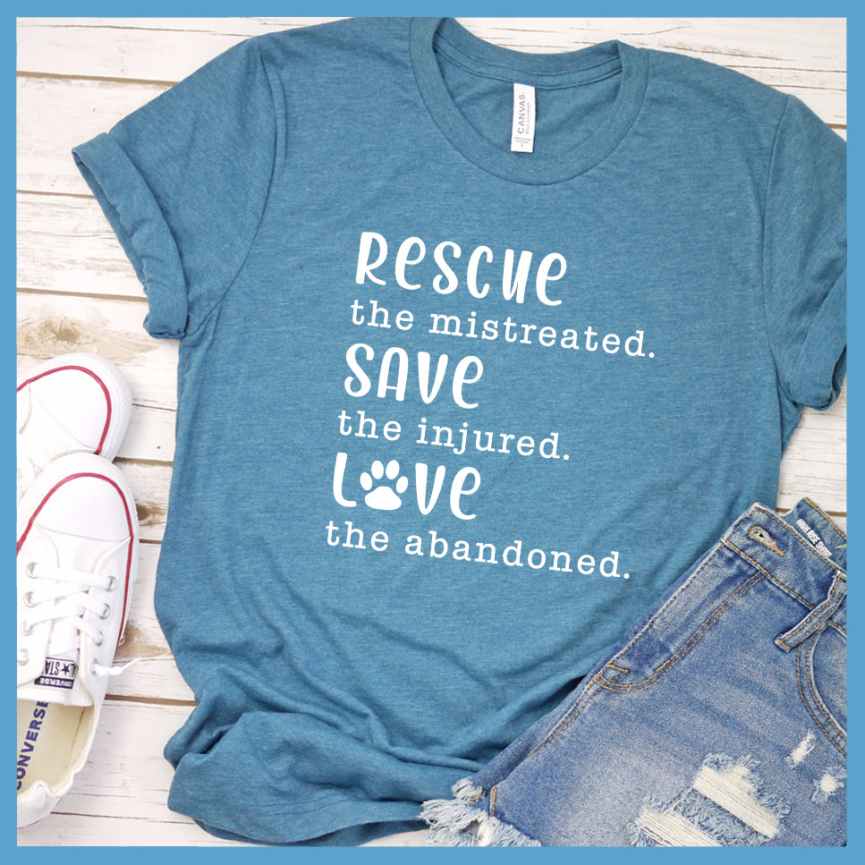 Rescue Save Love T-Shirt - Rocking The Dog Mom Life
