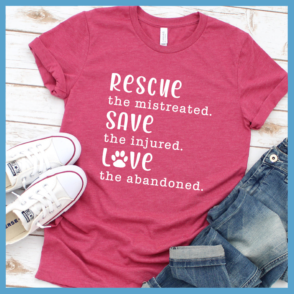 Rescue Save Love T-Shirt - Rocking The Dog Mom Life