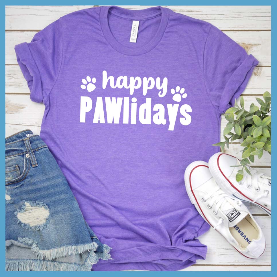 Happy Pawlidays Version 2 T-Shirt - Rocking The Dog Mom Life